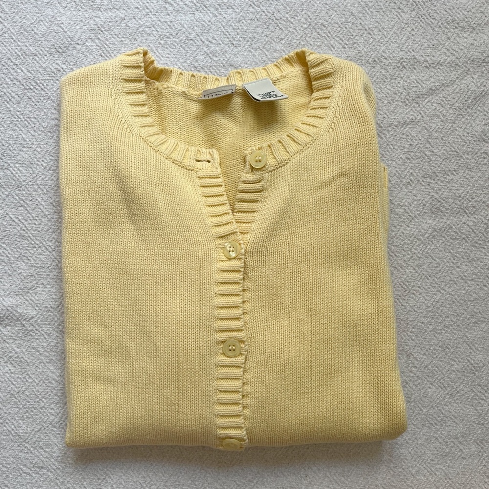 Yellow vintage LL Bean Cardigan